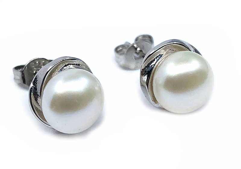 pendientes de perlas y plata