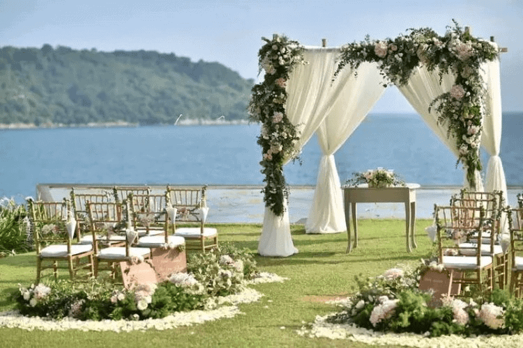 jardín decorado para boda