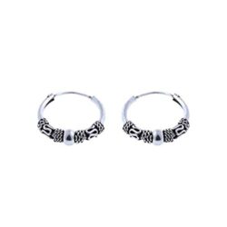 Pendientes Aros Bali de Plata de Ley 925 - Pendientes Aros Tribales de Plata Pequeños