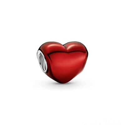 Charm Pandora Corazón Rojo Metálico 799291C02 plata