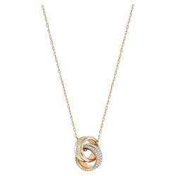 Collar de Aros Entrelazados para Mujer, con Cristales Blancos, Baño Tono Oro Rosa Pulido, Colección Further de Swarovski