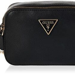 Guess Noelle Crossbody Camera, Bolsa para Mujer, Negro, Talla única
