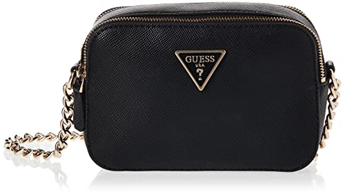 Guess Noelle Crossbody Camera, Bolsa para Mujer, Negro, Talla única