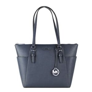 Michael Kors Charlotte, Bolsa de Mujer, Azul Marino, Large