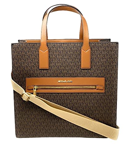 MICHAEL KORS KENLY LARGTE TOTE SHOULDER BAG SATCHEL BROWN PVC