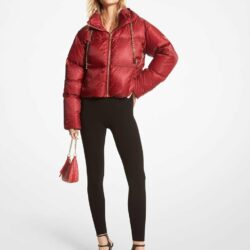 Michael Michael Kors - Cazadora De Mujer Acolchada Con Capucha Y Estampado De Logotipos
