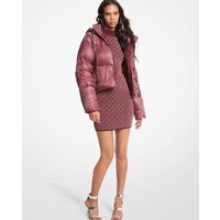 Michael Michael Kors - Cazadora De Mujer Acolchada Con Capucha Y Estampado De Logotipos