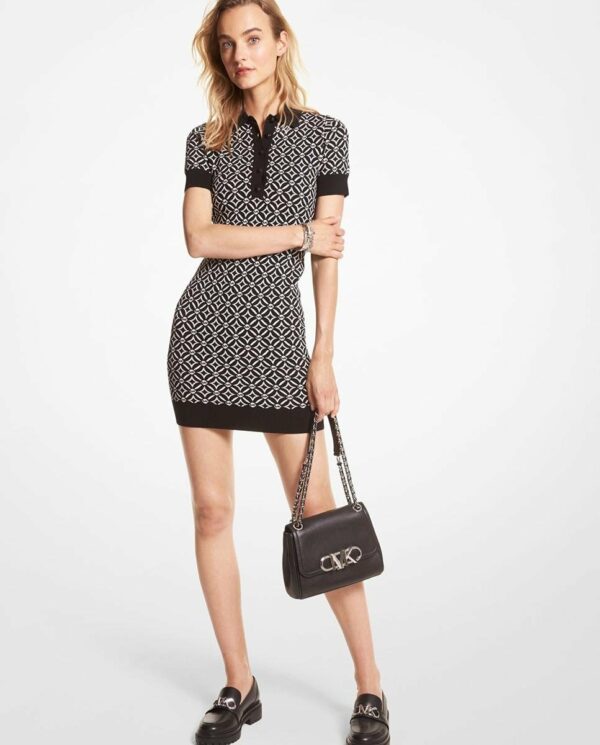 Michael Michael Kors - Vestido Corto De Manga Corta Con Estampado Geométtrico