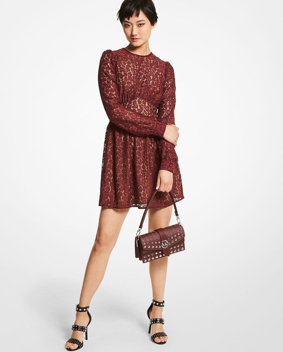 Michael Michael Kors - Vestido Corto De Manga Larga Con Encaje