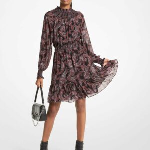 Michael Michael Kors - Vestido Corto De Manga Larga Con Estampado Paisley