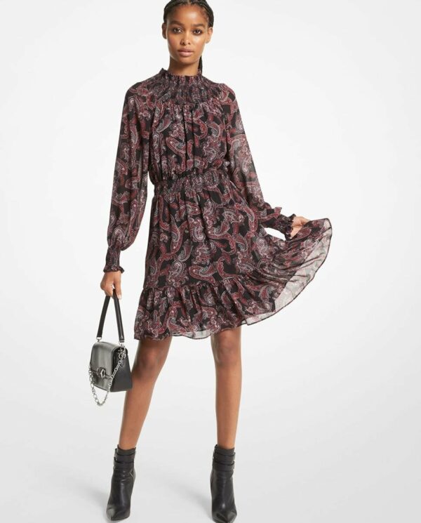 Michael Michael Kors - Vestido Corto De Manga Larga Con Estampado Paisley