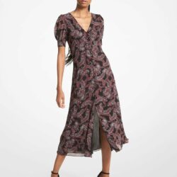 Michael Michael Kors - Vestido Midi De Manga Corta Estampado