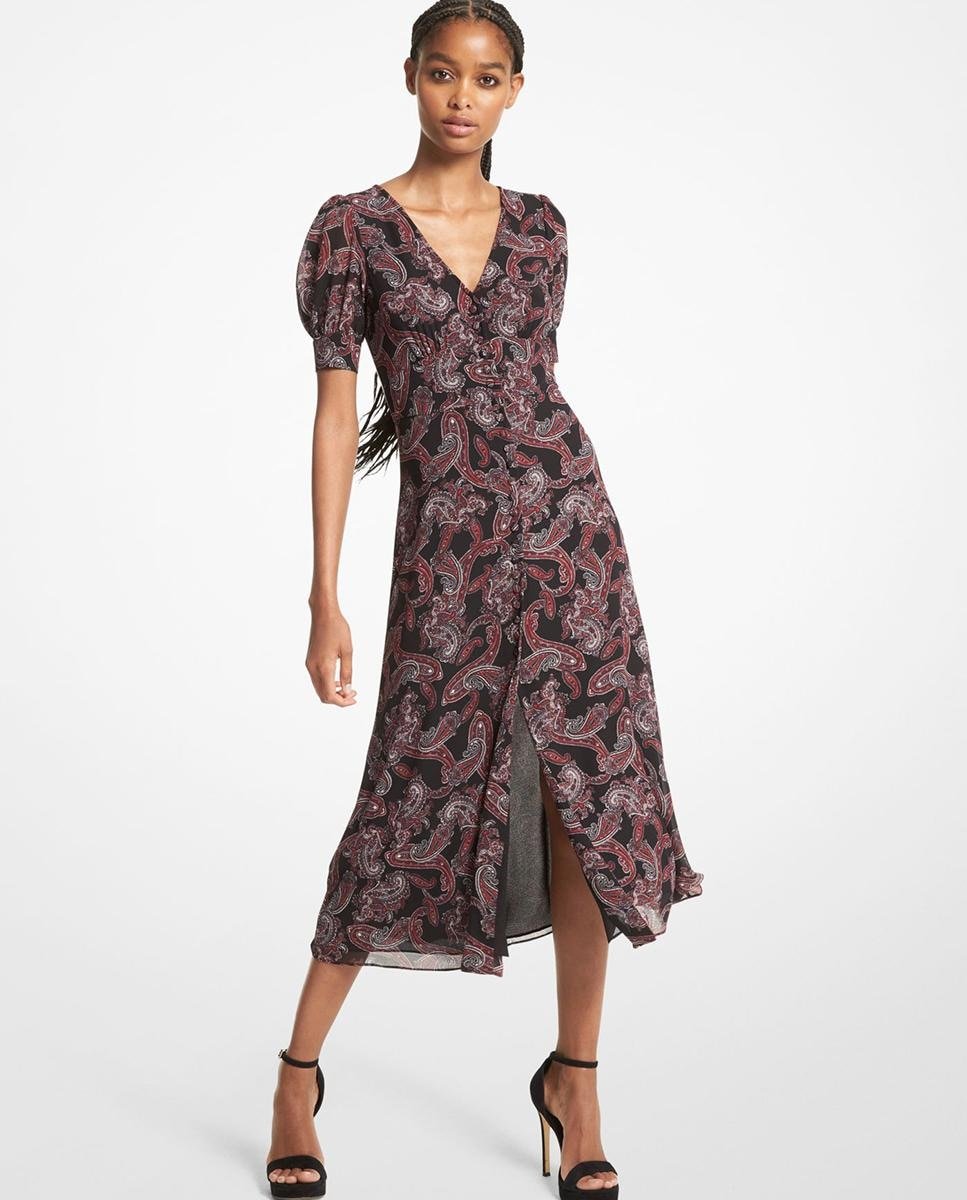 Michael Michael Kors - Vestido Midi De Manga Corta Estampado