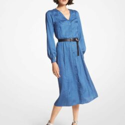 Michael Michael Kors - Vestido Midi De Manga Larga Con Logotipos