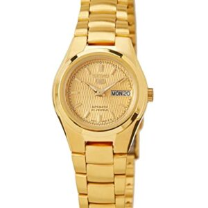 Seiko SYMC18K1 - Reloj analógico de mujer automático con correa de acero inoxidable dorada - sumergible a 30 metros