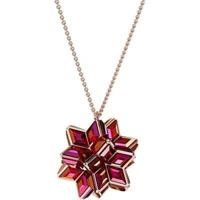 Swarovski Collar con Colgante Geométrico Curiosa para Mujer, Baño Tono Oro Rosa, Cristales de Talla Triangular, Colección Curiosa de Swarovski