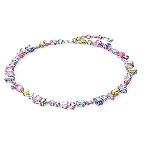 Swarovski Collar Gema para Mujer, Baño de Rodio, Cristales Multicolores, Colección Gema de Swarovski