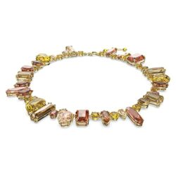 Swarovski Collar Gema para Mujer, Baño Tono Oro, Cristales Multicolores, Colección Gema de Swarovski