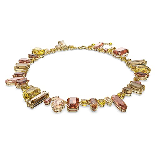 Swarovski Collar Gema para Mujer, Baño Tono Oro, Cristales Multicolores, Colección Gema de Swarovski