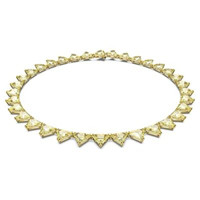 Swarovski Collar Ortyx para Mujer, con Cristales Amarillos de Talla Triangular, Baño Tono Oro, Colección Ortyx de Swarovski