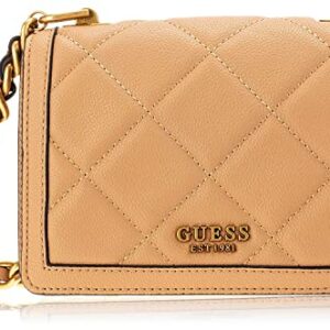 Guess ABEY Crossbody Flap, Bolsa para Mujer, Beige, Einheitsgröße