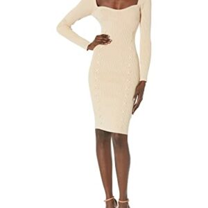 Guess LS SWEETHRT Margo Vestido, Foamy Taupe, XS De Las Mujeres