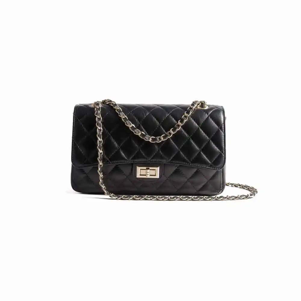 bolso piel negro de diseno