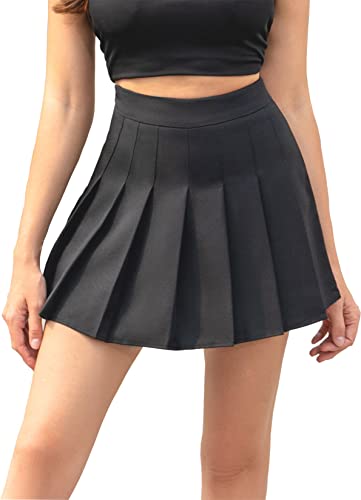 Falda corta plisada en color negro