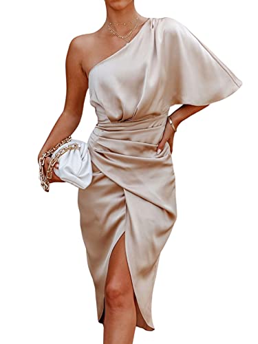 Vestido de satén color champán