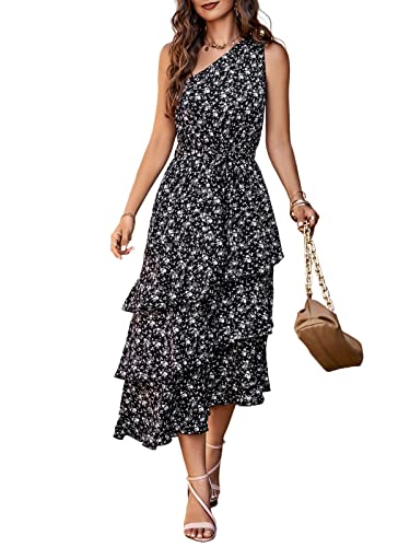 Vestido estampado floral con volantes