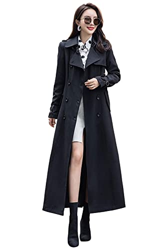 Gabardina negra maxi larga