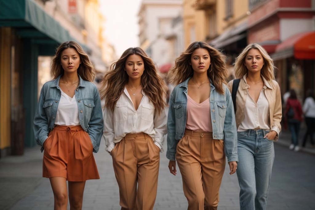 mujeres vestidas estilo casual